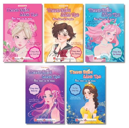 Combo: Trang điểm sáng tạo - Bóc dán và tô màu (5 tập)