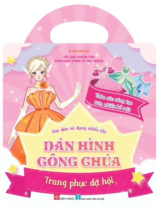 Bóc dán sử dụng nhiều lần -  Dán hình công chúa - Trang phục dạ hội (Thỏa sức sáng tạo trên nhiều bề mặt)
