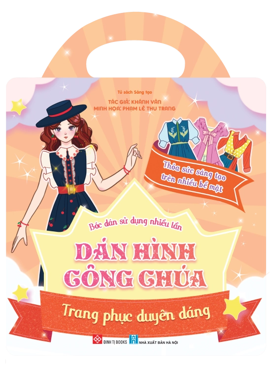 Bóc dán sử dụng nhiều lần - Dán hình công chúa - Trang phục duyên dáng (Thỏa sức sáng tạo trên nhiều bề mặt)