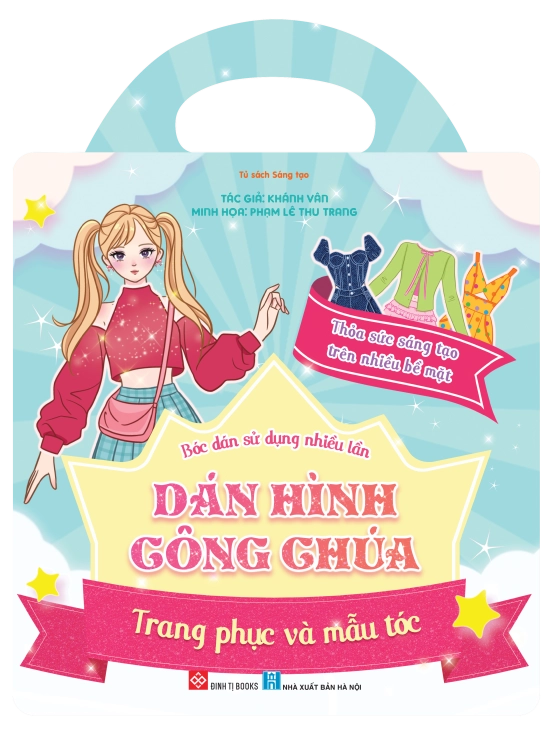 Bóc dán sử dụng nhiều lần - Dán hình công chúa - Trang phục và mẫu tóc (Thỏa sức sáng tạo trên nhiều bề mặt)