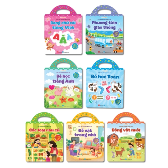Combo (7 tập): Bóc dán sử dụng nhiều lần - Bảng chữ cái tiếng Việt (Thỏa sức sáng tạo trên nhiều bề mặt)