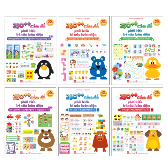 Combo (6T) 250++ câu đố phát triển trí não toàn diện