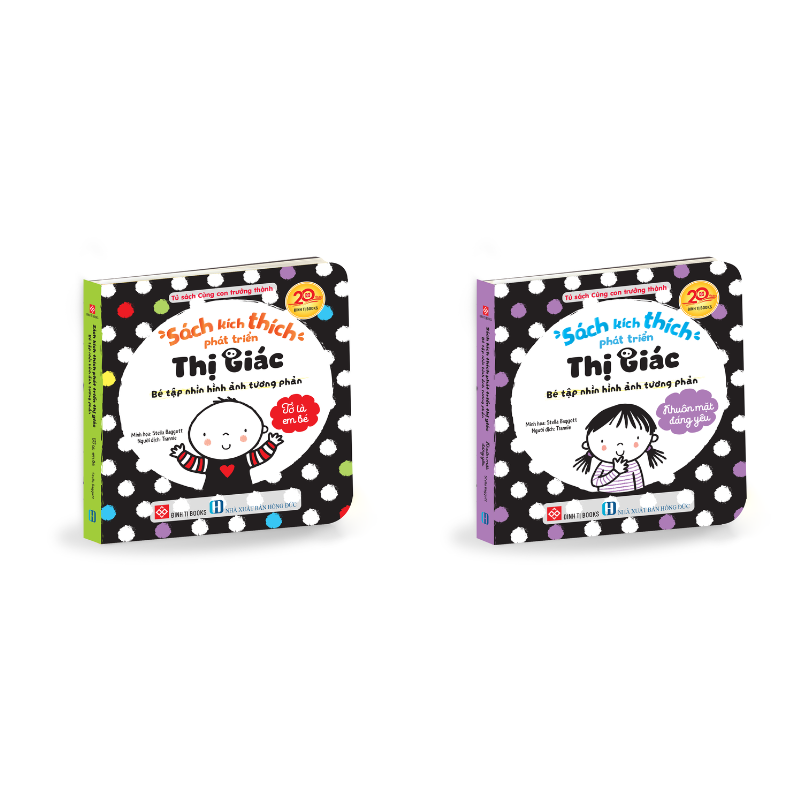 Sách kích thích phát triển thị giác - Combo 2T: Bé tập nhìn hình ảnh tương phản