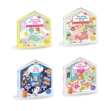 Combo (4 tập): Dán hình 3D thu nhỏ - 250++ hình dán ngọt ngào, 8 khung cảnh để thỏa sức sáng tạo, Tặng kèm 8 trang tô màu thư giãn