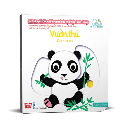 Sách tương tác - Sách chuyển động thông minh đa ngữ Việt - Anh - Pháp: Vườn thú – Zoo – Le zoo