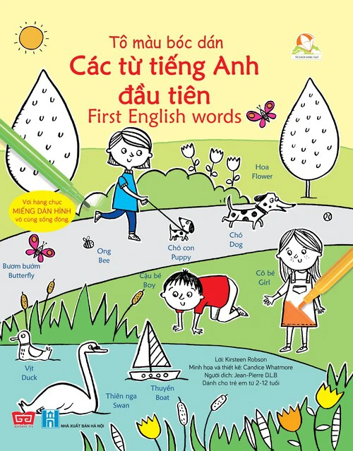 Tô màu bóc dán - Các từ tiếng Anh đầu tiên - First English Words