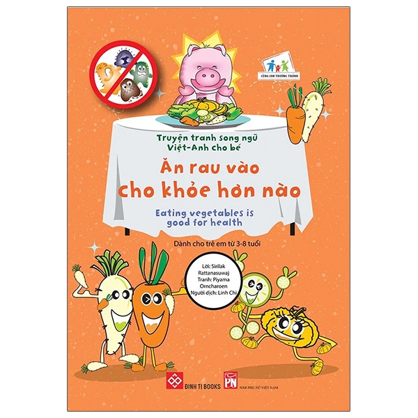 Truyện tranh song ngữ Việt-Anh cho bé - Eating vegetables is good for health - Ăn rau vào cho khỏe hơn nào