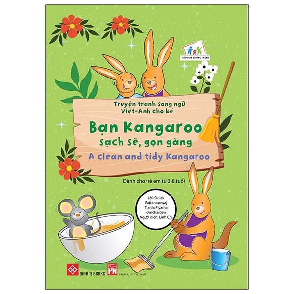  Truyện tranh song ngữ Việt-Anh cho bé - A clean and tidy Kangaroo - Bạn Kangaroo sạch sẽ, gọn gàng